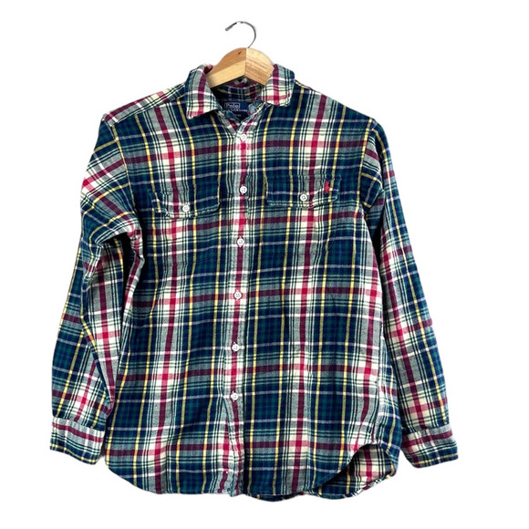 Women's Colorful Flannel Button Front Shirt M - Picture 1 of 5